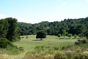 Espace vert derrière l'abbaye