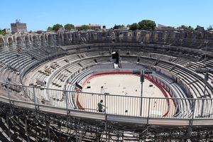 Sur la tour : autre cliché au coeur des arènes