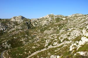 Route d'accès à la calanque de Sormiou