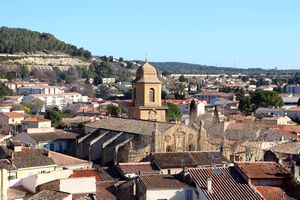 Zoom sur le clocher de l'église