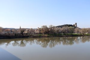La ville de Beaucaire (Gard) à l'horizon